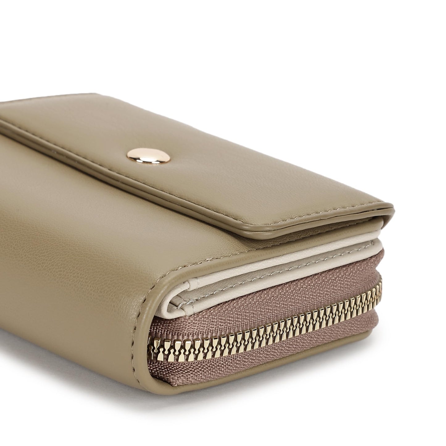 Fastrack Women's Mini Organizer Wallet | Flap Closure, Tri-Fold Design, Zip Coin Pocket, Card & Cash Slots | Compact & Organized | 6 Months Warranty