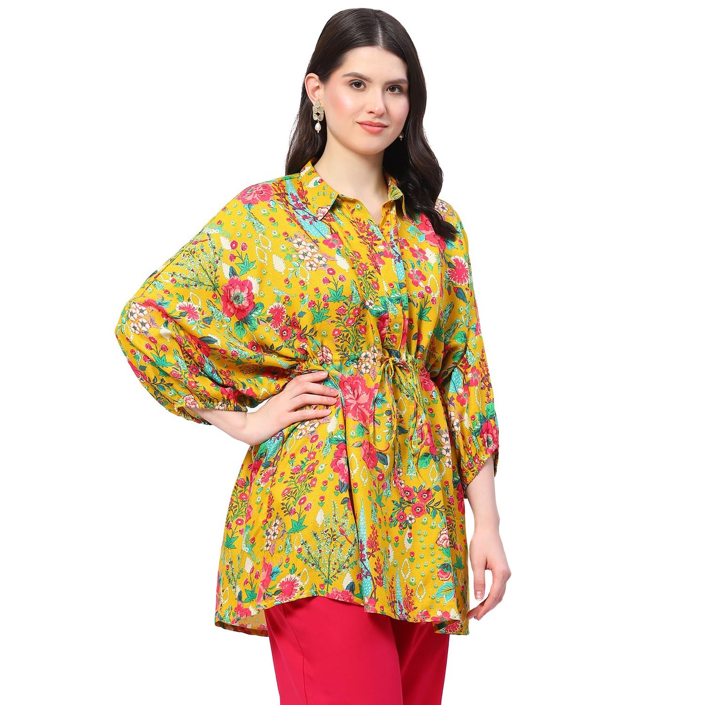 BIBA Women Printed Straight Mix and Match(RAJNIWAS19577_Mustard_38)