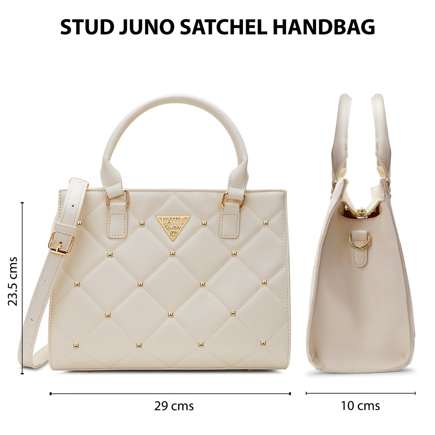 Lavie Signature Women's Stud Juno Satchel Handbag | Satchel Bag for Work | Ladies purse | Stylish Shoulder Bag | Gift For Women