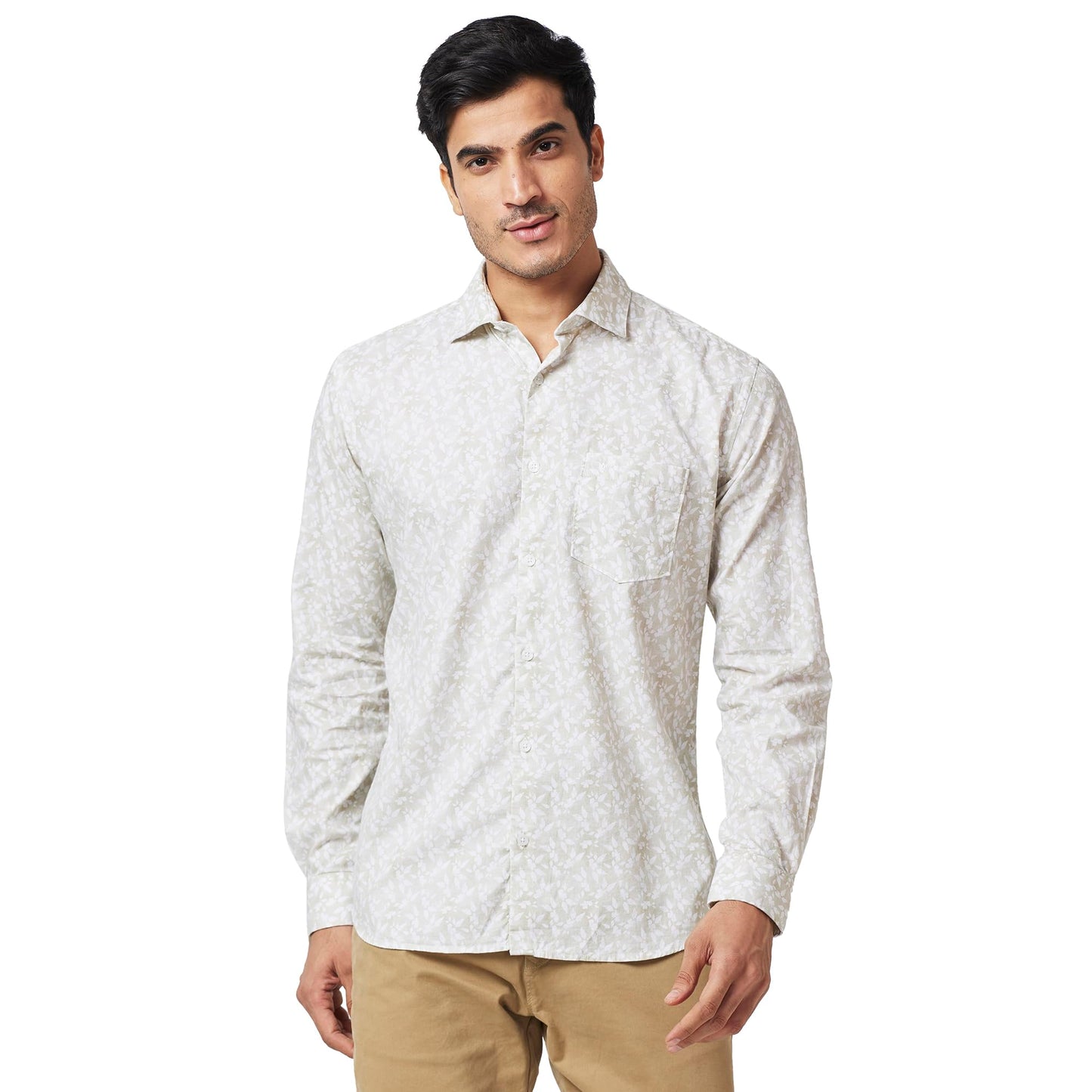 Park Avenue Men's Slim Fit Shirt (Light Fawn)