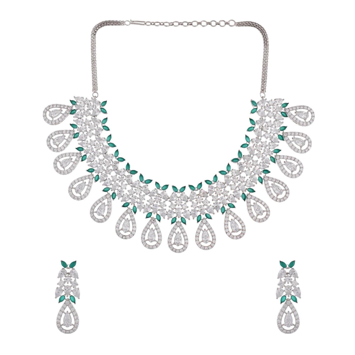 VOYLLA Starlight Amara Collar Necklace Set For Women|CZ Women Short Necklace Sets|Gift For Women |Women's Gift|Valentine Gift|