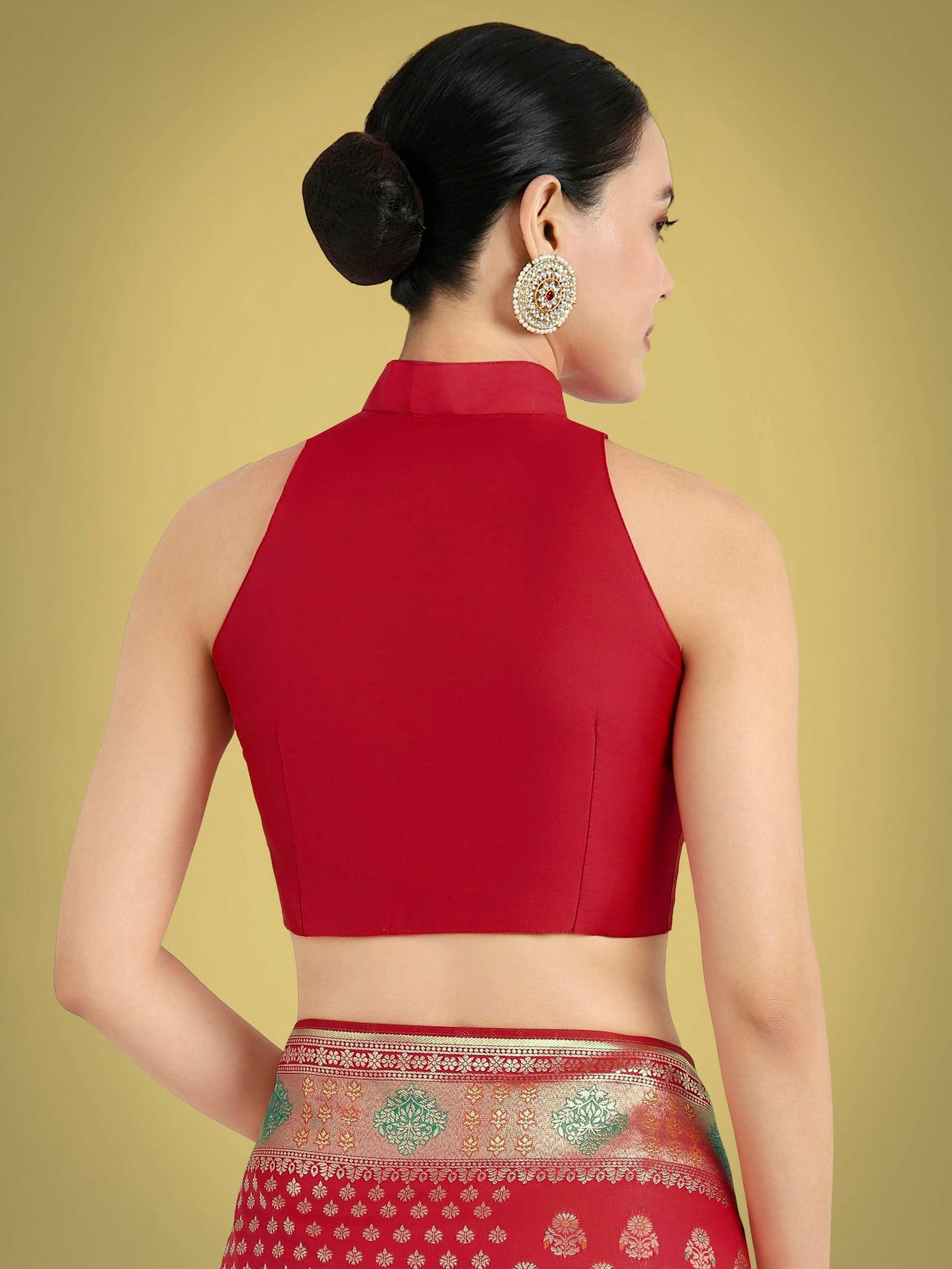 Monjolika Fashion Women's Elegant Banarasi Silk Saree With Gold Zari Weaving Work Comes with Unstitched Blouse Piece(14400_Color)