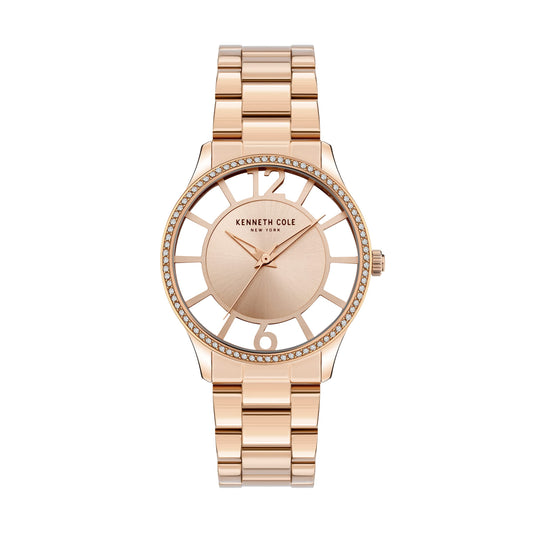 Kenneth Cole Quartz Analog Rose Gold Dial Stainless Steel Strap Watch for Women-NEKCWLG2105603LD