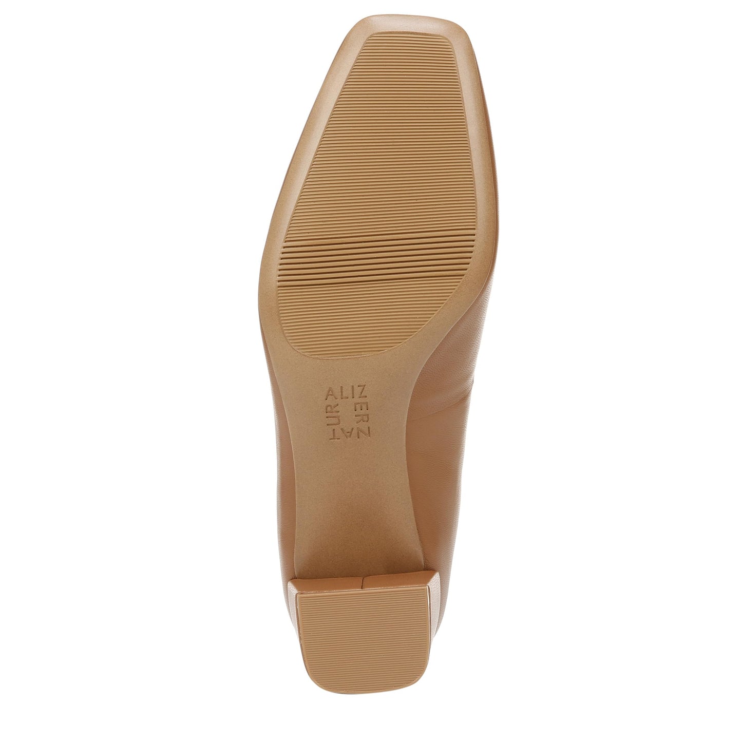 Naturalizer Women's Karina Low Block Heel Square Toe Pump, English Tea Brown Leather, 6.5 Wide