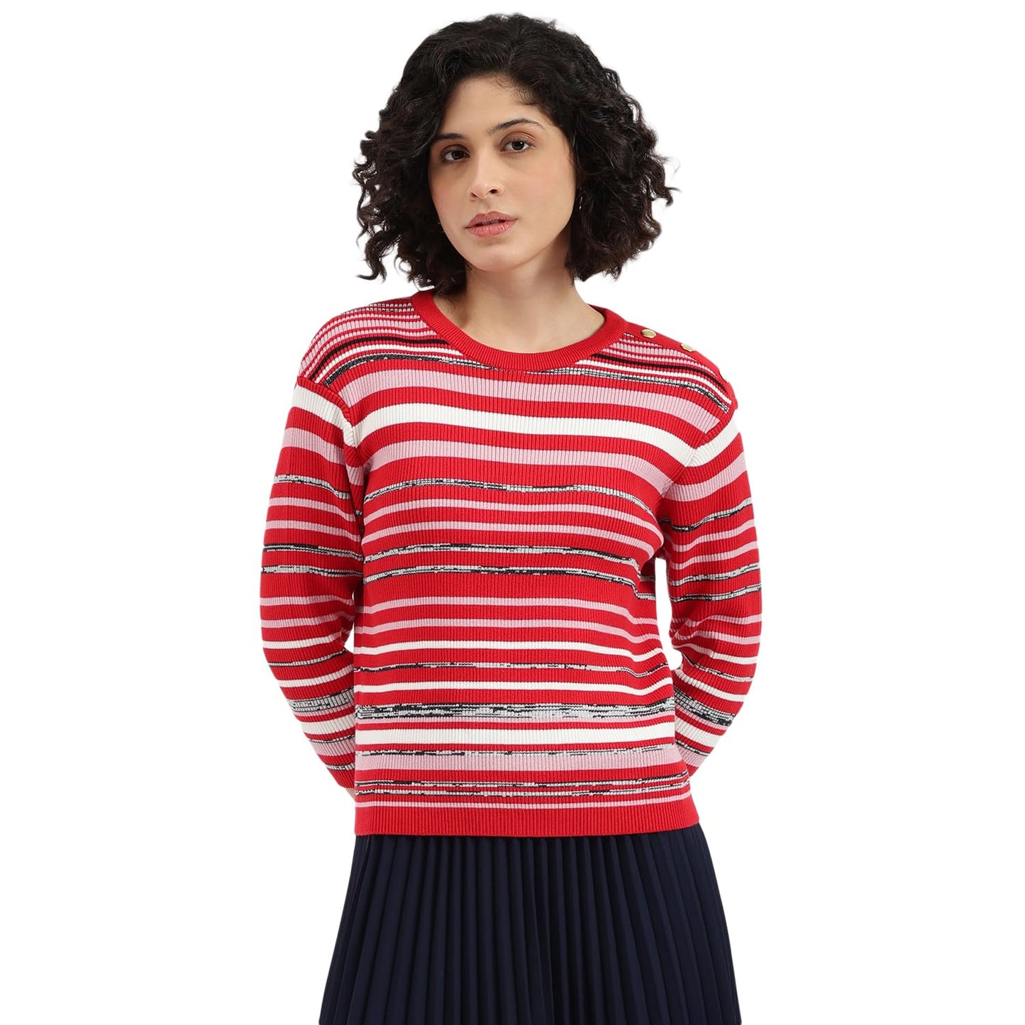 United Colors of Benetton Round Neck Striped Sweater