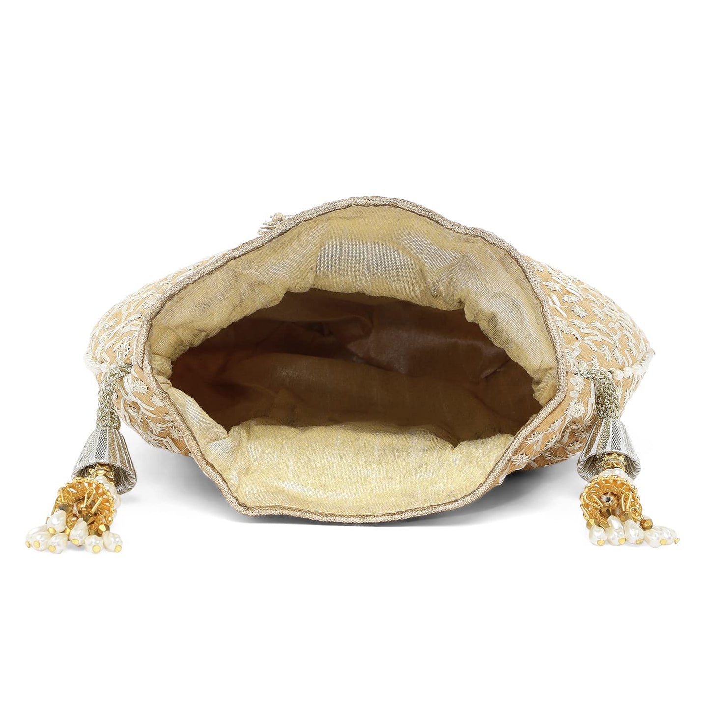 Peora Brown Potli Bags for Women Evening Bag Clutch Ethnic Bride Purse with Drawstring(P93BR)