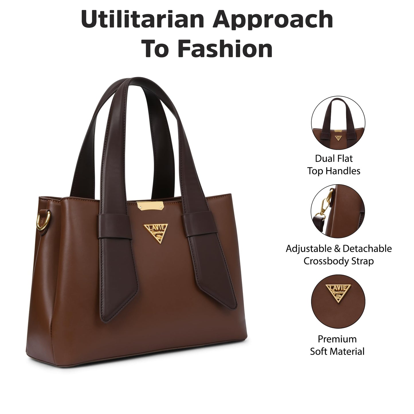 Lavie Signature Women's Nashville 3C Satchel Handbag for Women | Satchel Bag for Work | Ladies purse | Stylish Shoulder Bag | Gift For Women