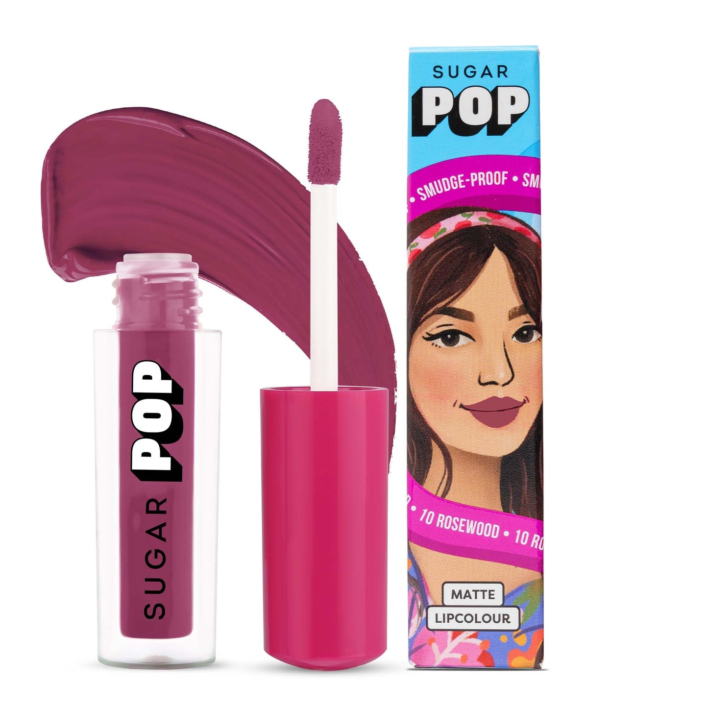 SUGAR POP Matte Lipcolour | Vitamin E | Super-Pigmented | Smudge-proof | 1.6 ml - 10 Rosewood