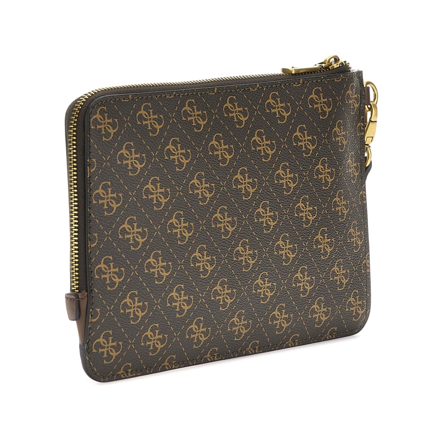 GUESS Men Brown Printed PU Pouch Wallet