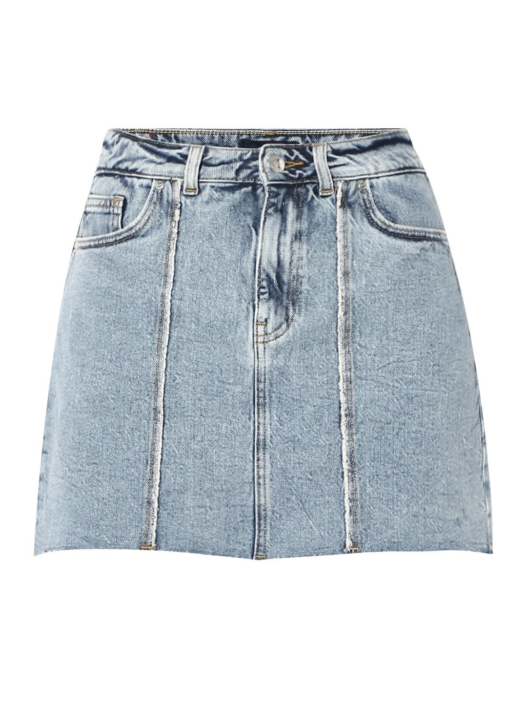 ONLY Women's Solid Flared High-Rise Blue Skirt