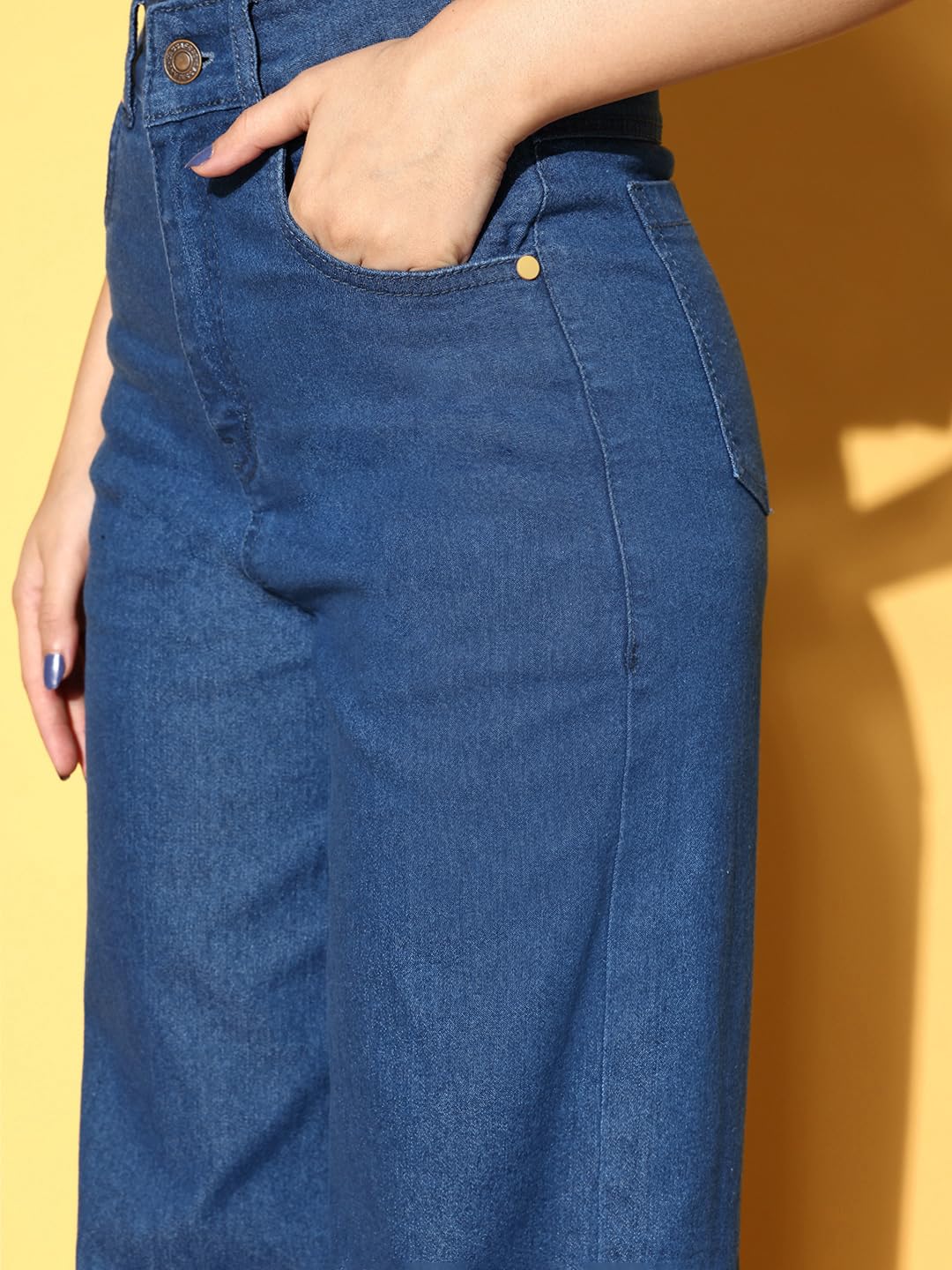 SASSAFRAS Blue Hem Pocket Stretch Straight Jeans