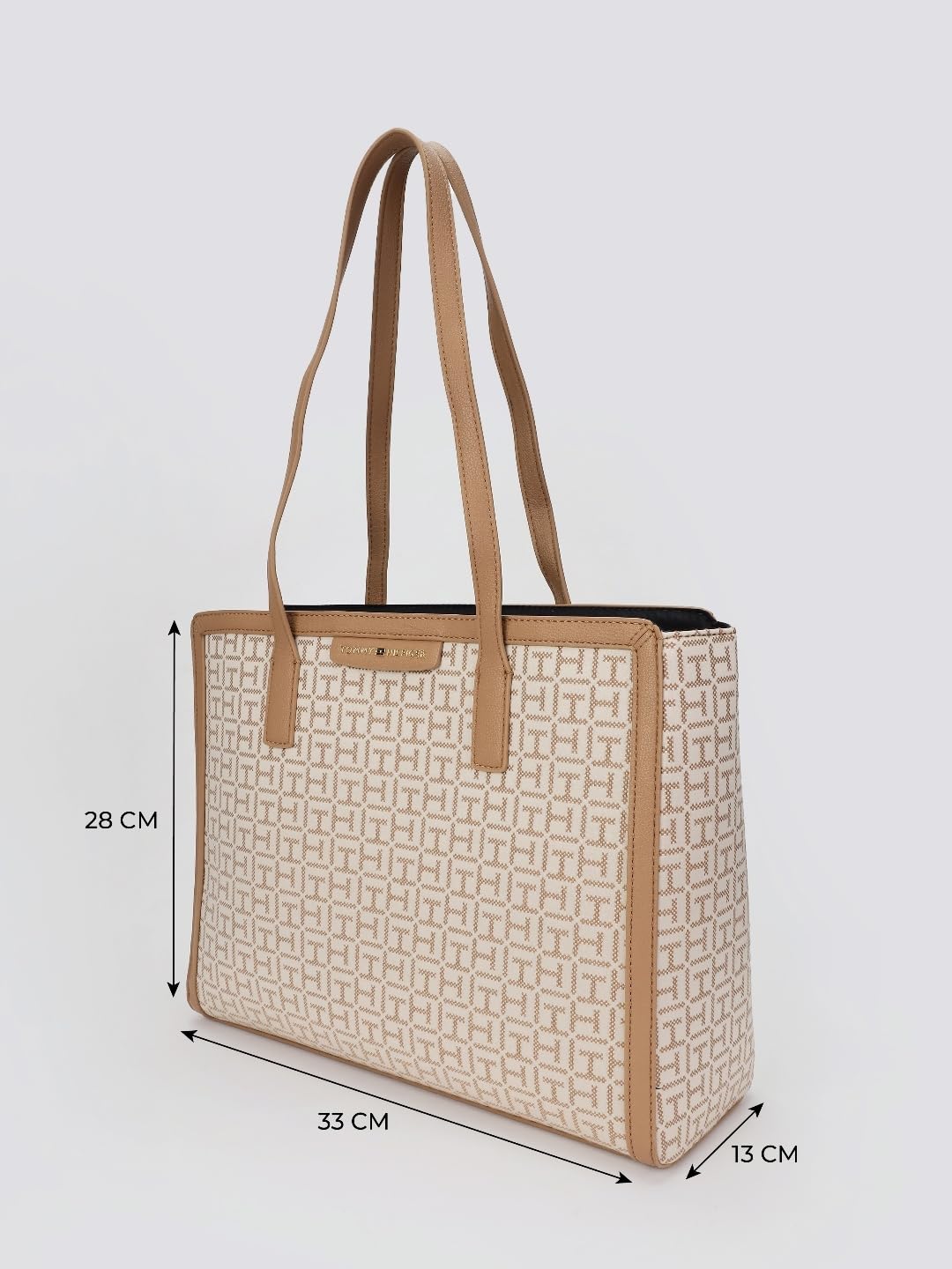 Tommy Hilfiger Logo Brown Polyester Tote Bag