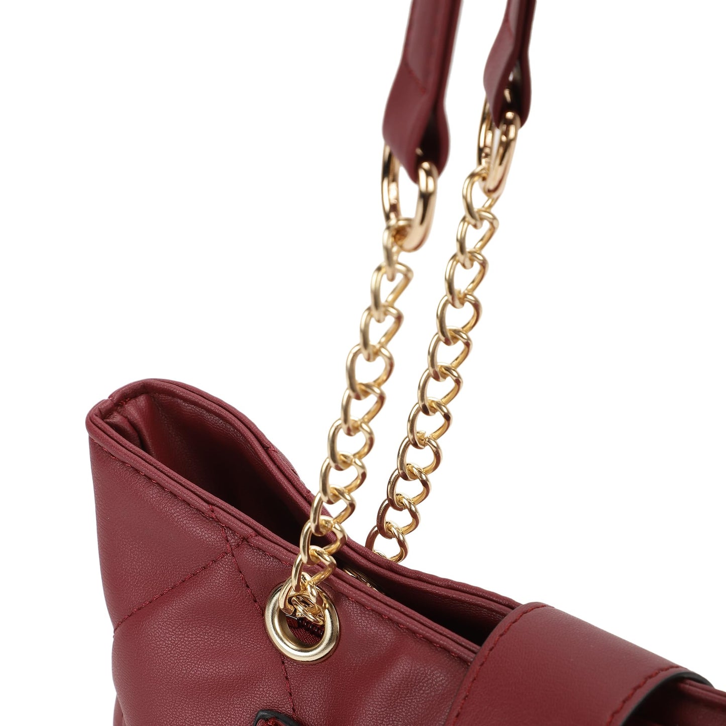 Fastrack Diamond Quilted Shoulder Bag for Girls, Ladies and Women | Comes with Chain Straps | Casual Handbag for Women | Made Up of Semi - PU Leather