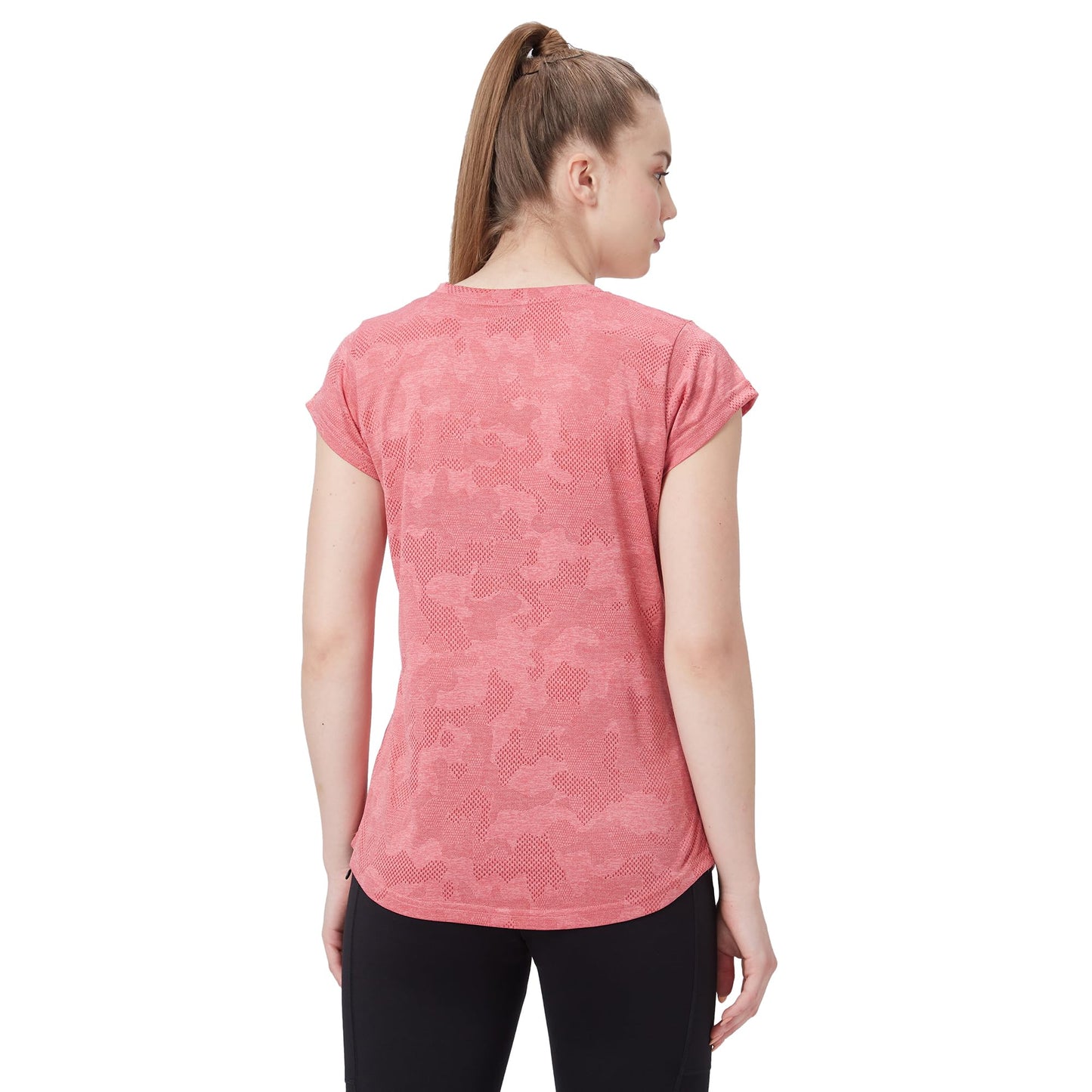 berge' Ladies Polyester Dry Fit Western Shirts & T-Shirt For Women, Quick Drying & Breathable Fabric, Gym Wear Tees & Workout Tops (Onion Colour, Slim Fit)