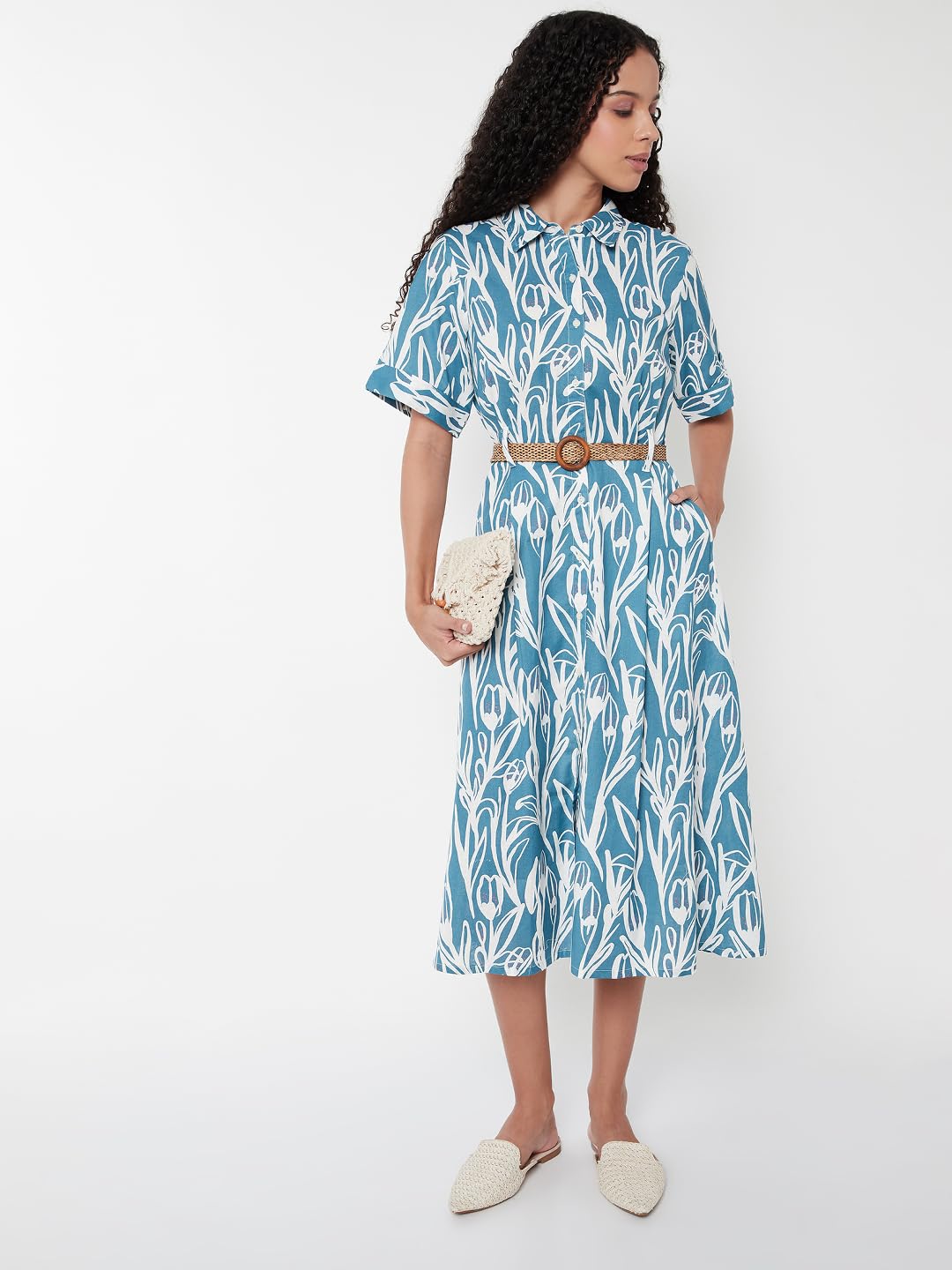 Max Women's Cotton A-Line Below The Knee Dress