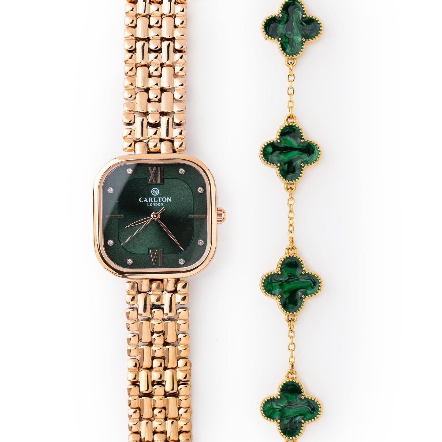 Carlton London Premium Stainless Steel Watch Gift Set for Women | Watch + Bracelet | Gift for Birthday & Anniversary | Luxury Gifting for Her | Water Resistant