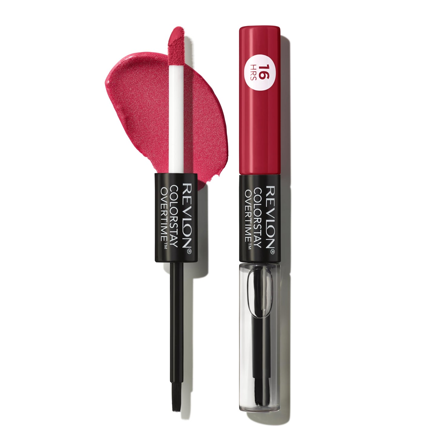 Revlon Liquid Lipstick with Clear Lip Gloss, ColorStay Overtime Lipcolor, Dual Ended with Vitamin E, 140 Ultimate Wine, 4 ml