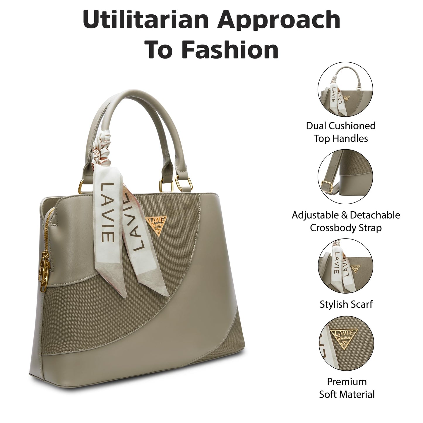 Lavie Signature Women's Omaha 3C Satchel Handbag | Satchel Bag for Work | Ladies Purse | Stylish Shoulder Bag | Gift For Women