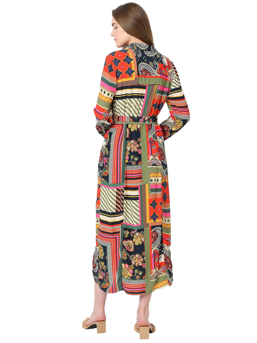 Vero Moda Women's Viscose Shirt Midi Dress (9007006-Night Sky_Night