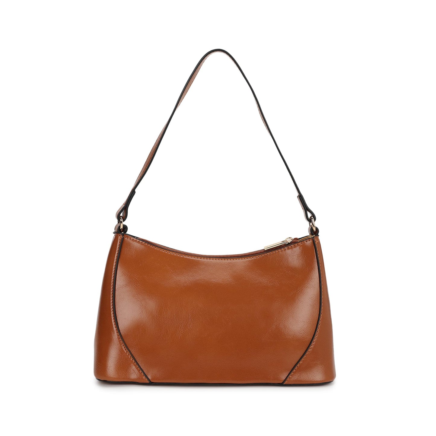 Fastrack Women's Stud Detail Shoulder Bag with Top Zip Closure | Trendy Stitching and Metal Stud Accents, Inner Zip and Slip Pockets | Comfortable Shoulder Strap | Trendy Women's Handbags