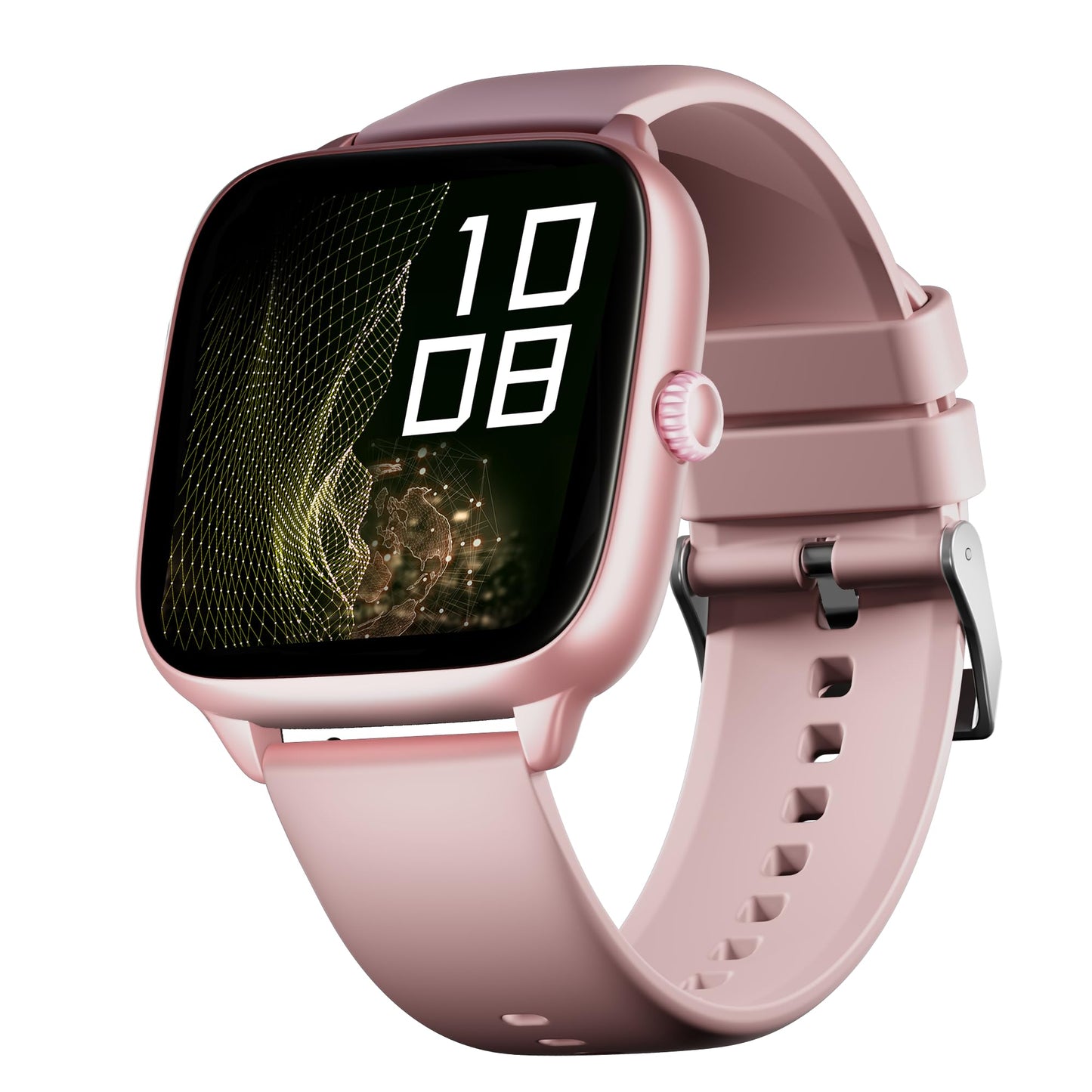 Boat Storm Verge, 1.72" (4.4 cm) Unisex Design, AuraVue Display with 20% Higher Brightness, Premium Metal Body, 80+ Sports Mode, Bluetooth Calling, Smart Watch for Men & Women (Cherry Blossom)
