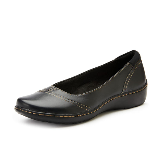 Clarks Women's Cora Eliza Black Leather Pumps-3.5 UK (26159585