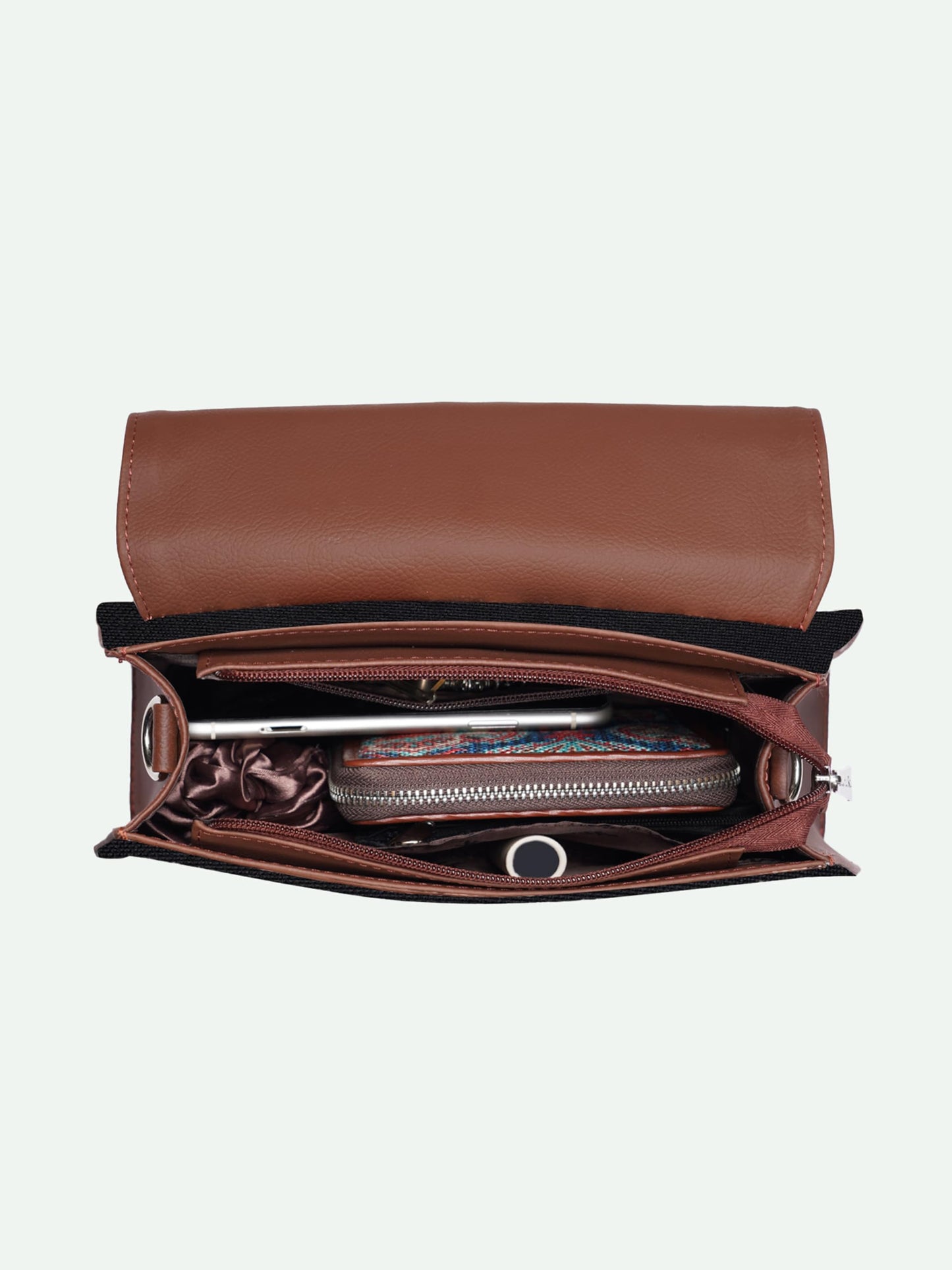 ZOUK Kriti Sanon Collection - Royal Indian Peacock Motif Iconic Evening Satchel | Vegan Leather Handbag for Women | Stylish, Lightweight & Spacious | Motif