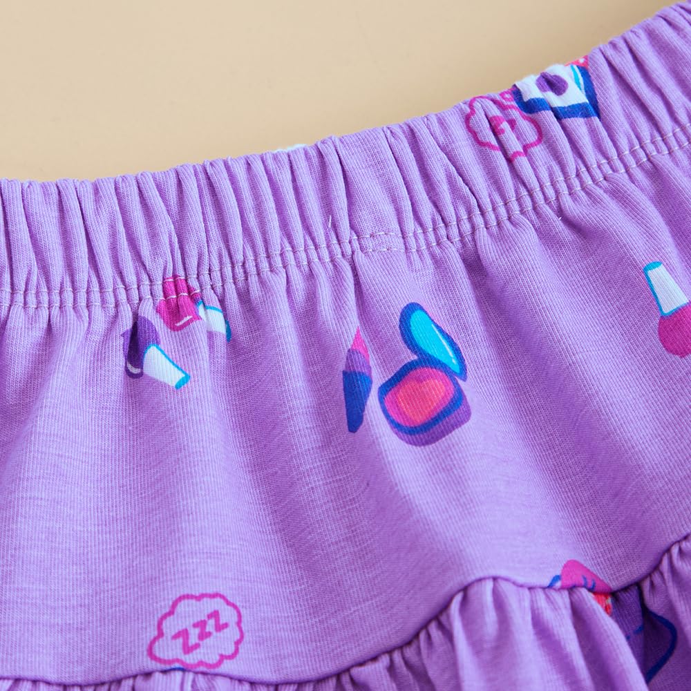 Hopscotch Girls Regular Fit Purple Graphic Print Skirts