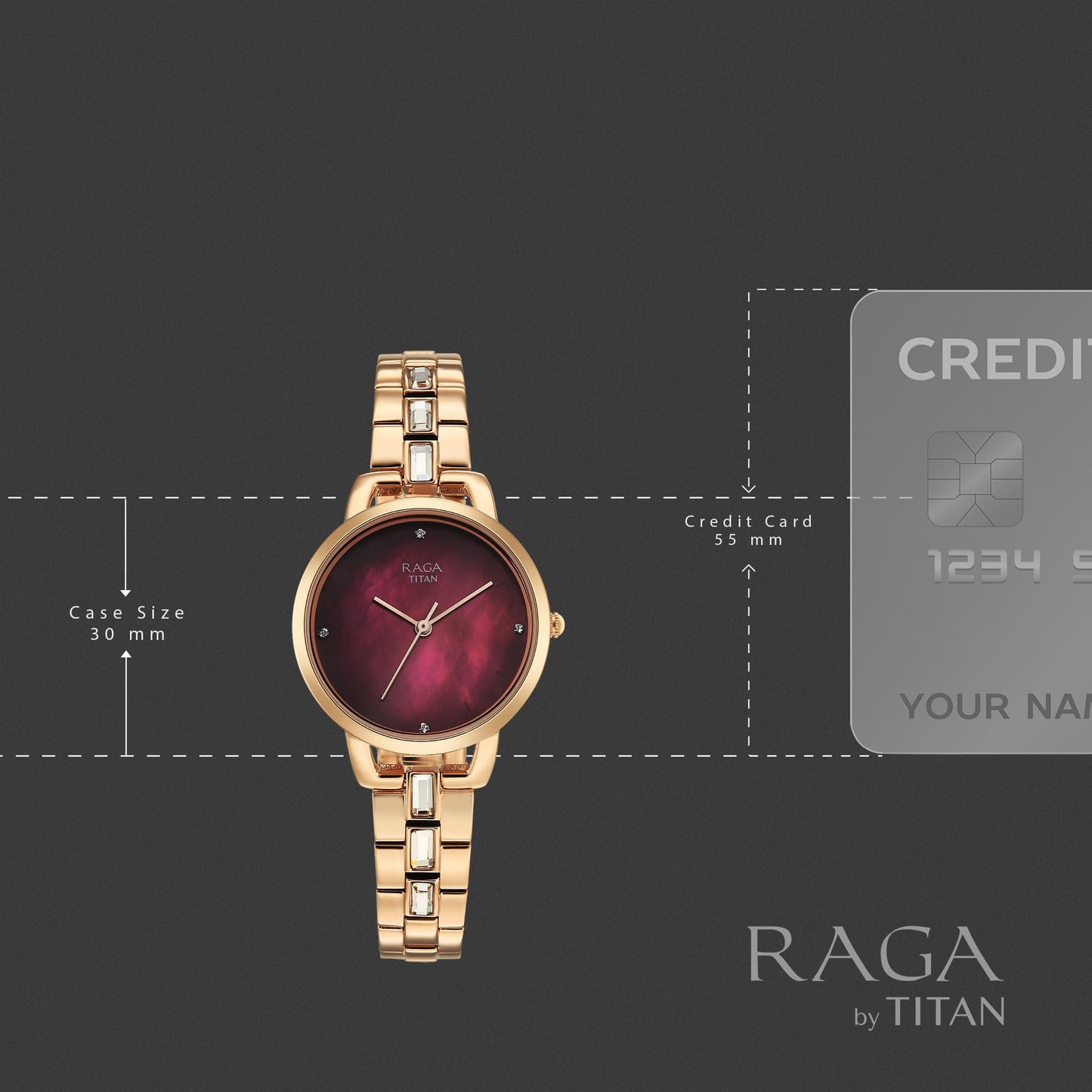 Titan Raga Glimmers Quartz Red Round Dial Women's Watch | Water Resistant Watch | Watches for Women Analog - 95327WM01F