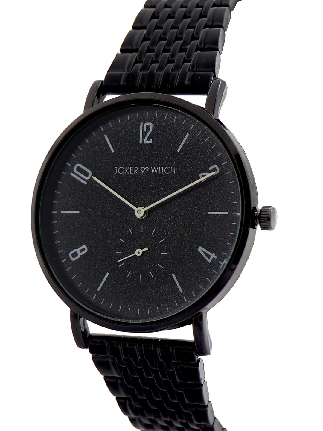 Joker & Witch Noel 40mm Black Dial 20mm Black Stainless Steel Watch for Men