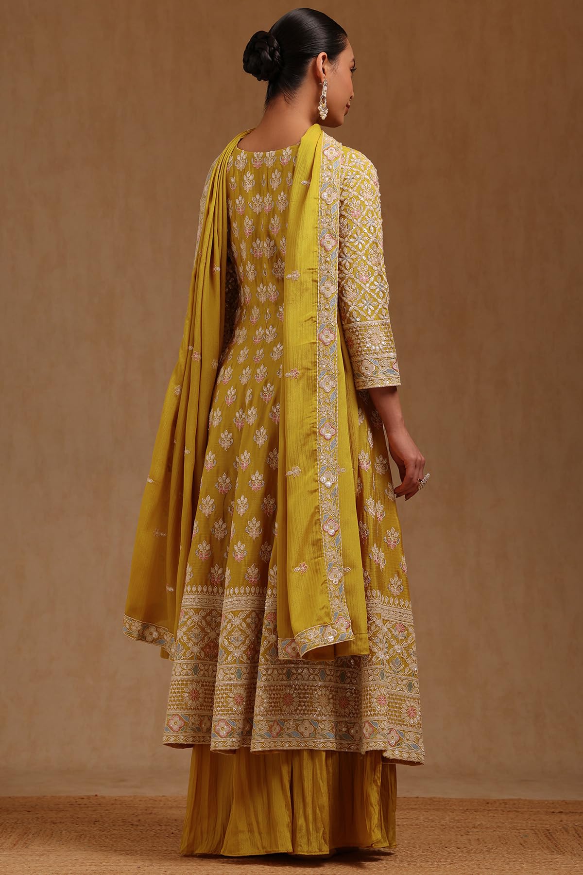 Soch Women's Chinon Salwar Suit Set (OWS5CD21612_Mustard