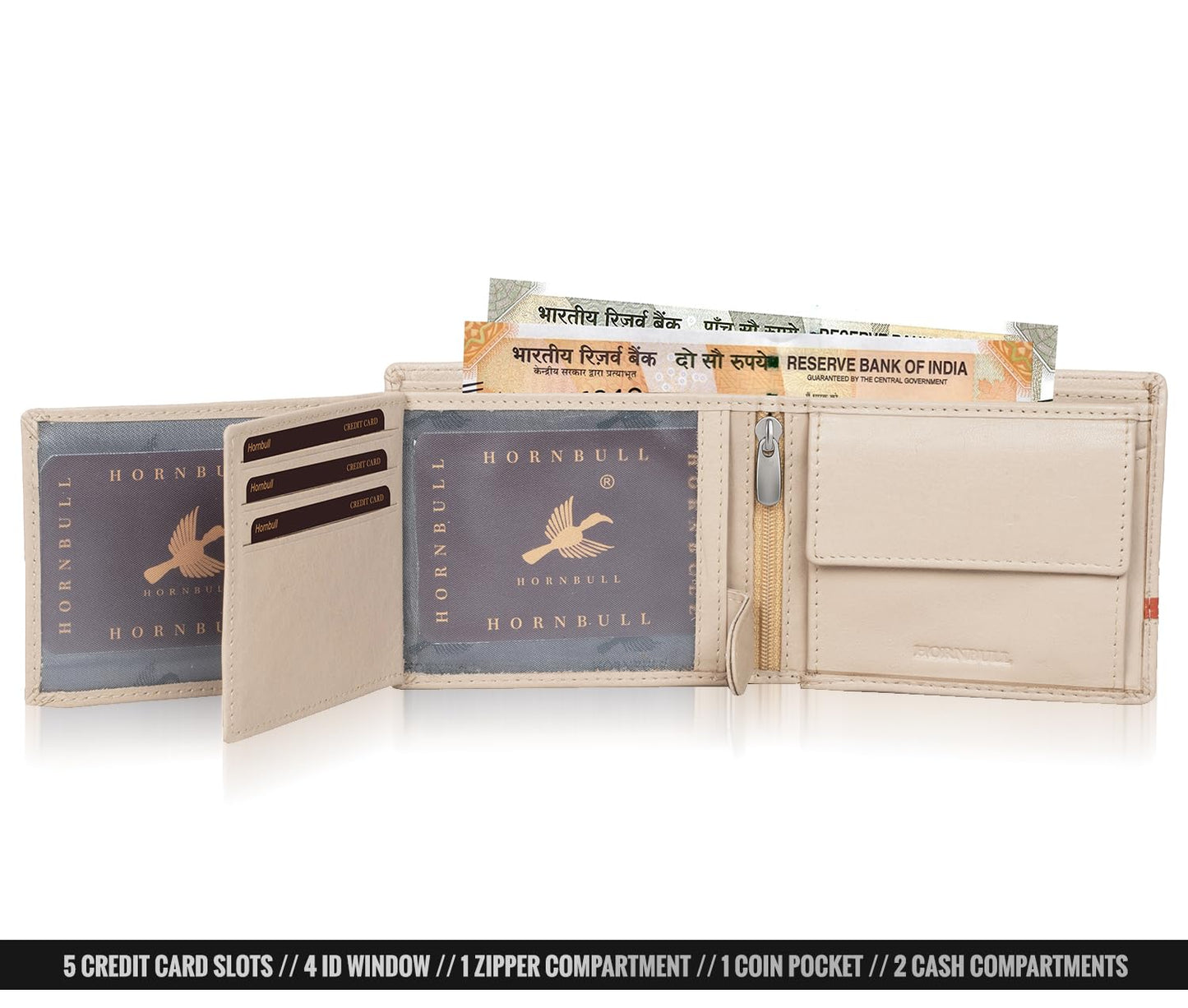 HORNBULL Denial Garlic Leather Wallet for Men | Wallets Men with RFID Blocking | Mens Wallet, Blue