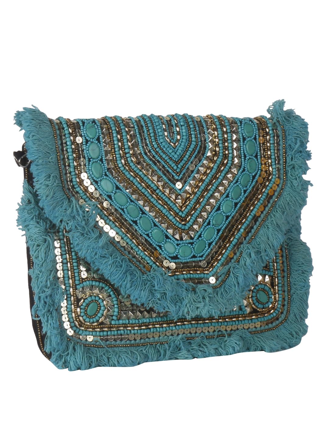SWISNI Sea Green new banjara boho bag II Women's Traditional Designer Clutch For Women & Girls II Banjara Boho bag