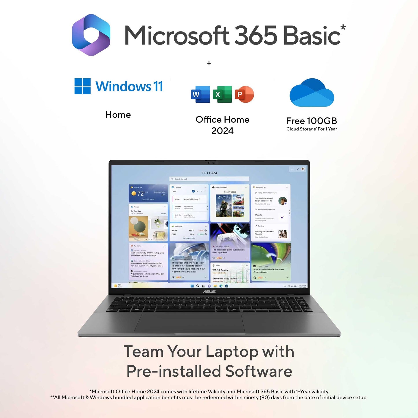 ASUS Vivobook S16 (2026), Smartchoice,Intel Core Ultra 7 355 (Series 3),16GB RAM, 1TB SSD, OLED, 16"(40 cm),Win 11, M365 Basic(1 Year), Office 2024, Matte Gray,1.7 Kg, S3607AA-SH089WS, Copilot+ PC