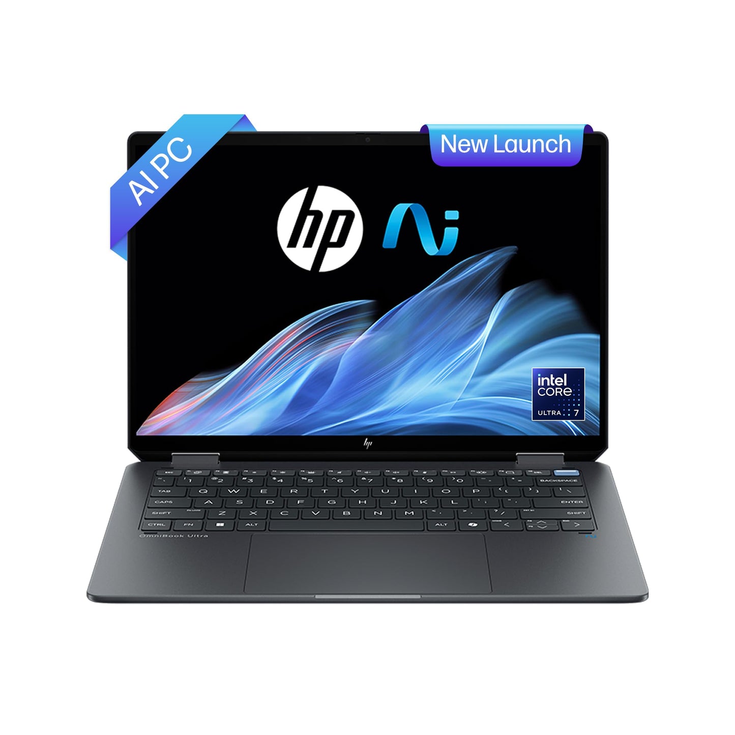 HP OmniBook Ultra Flip (Previously Spectre) Intel Core Ultra 7 256V 47 Tops (16GB LPDDR5X, 1TB SSD) OLED, 500 nits,14''/35.6cm, Touch 2-in-1, Win11, Office21, Gray,1.34kg, fh0026TU Next Gen AI Laptop