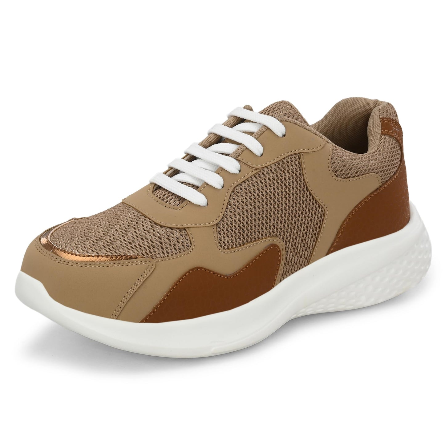 Centrino Women Casual Sneaker | Ultra Soft Cushion | Trendy & Lightweight Design | Low Top Flat Sole | Colorblock Sneakers | White Sneakers Girl Shoes 7619-4