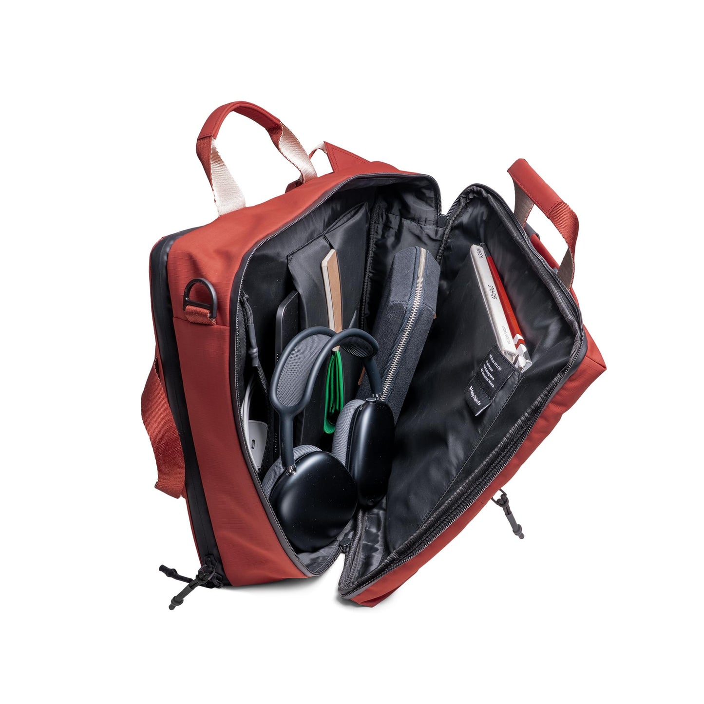 DailyObjects Pivot Briefpack Bag for Men and Women|Fits 13/14/15.6 inch Laptop/Macbook Pro/Air|Lightweight|Stylish Messenger Backpack|Office/Daily Use/Travel|Multi Pocket|Adjustable Strap (Red)