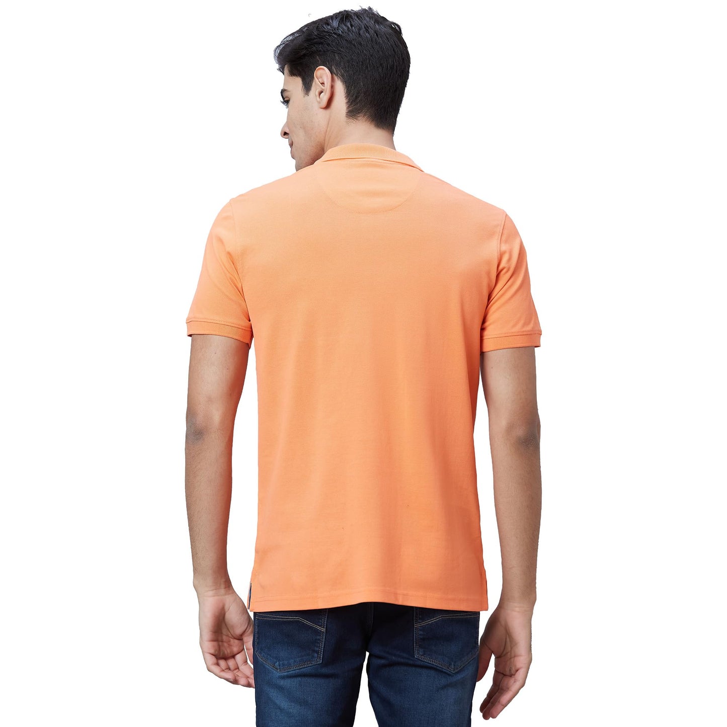 Park Avenue Men's Slim Fit Pure Cotton Half Sleeve Polo Neck Print Pattern Red Casual T-Shirt (Size: 44)-PCKB01140-R3