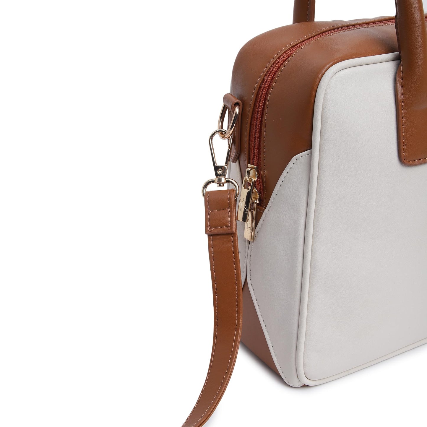 Fastrack Structured Satchel for Women | Stylish Satchel for Girls, Ladies, Women | Spacious Bag Made of Faux Leather (White)