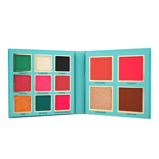 Colors Queen Country Obsession Eyeshadow Palette – London, 21.5g | 9 Highly Pigmented Eyeshadow Palette with 2 Blusher, 1 Highlighter & 1 Bronzer | Matte & Shimmery Finish