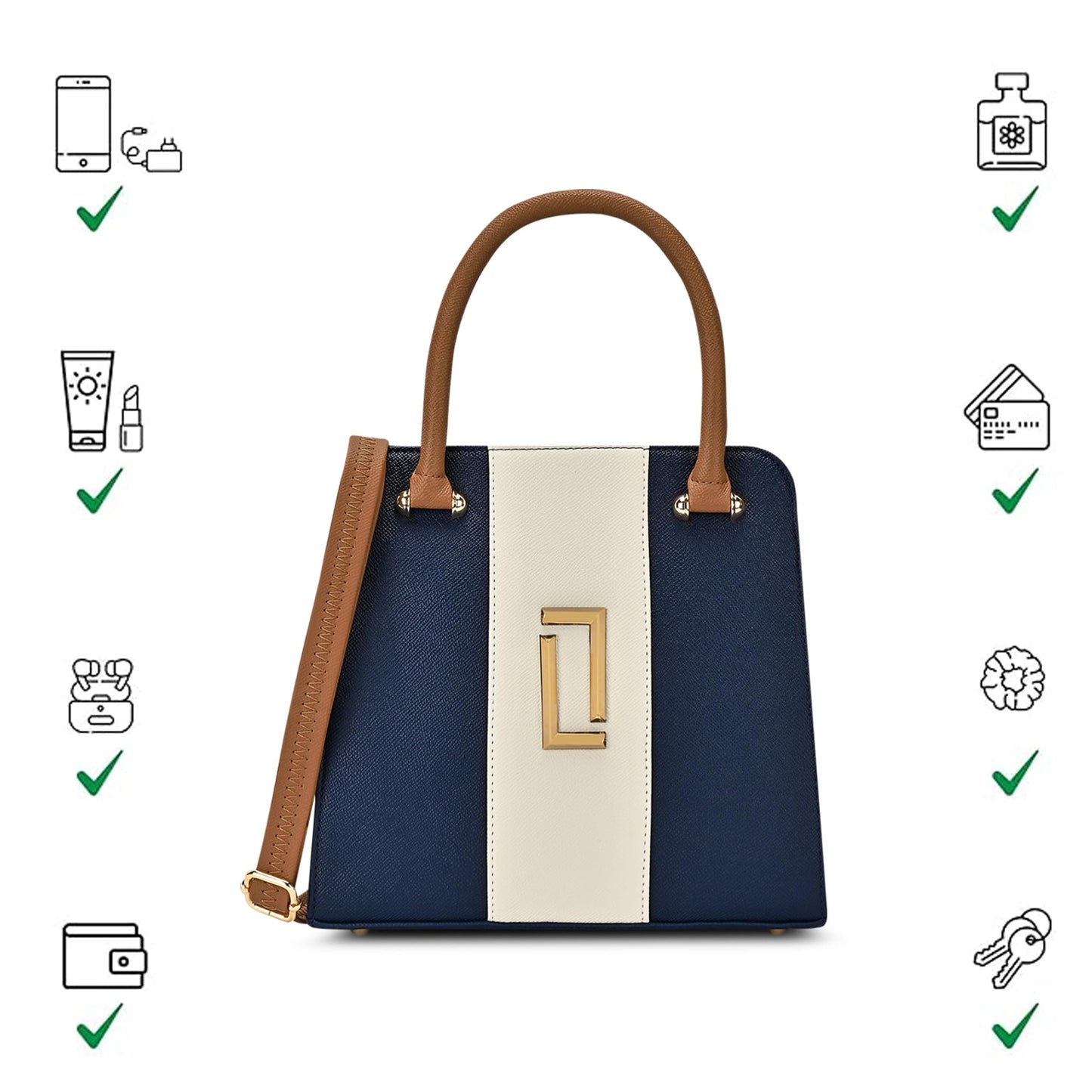 Lavie Luxe Women's Ashwa Satchel Bag for Women | Satchel Handbag for Work | Ladies purse | Stylish Shoulder Bag | Gift for Women