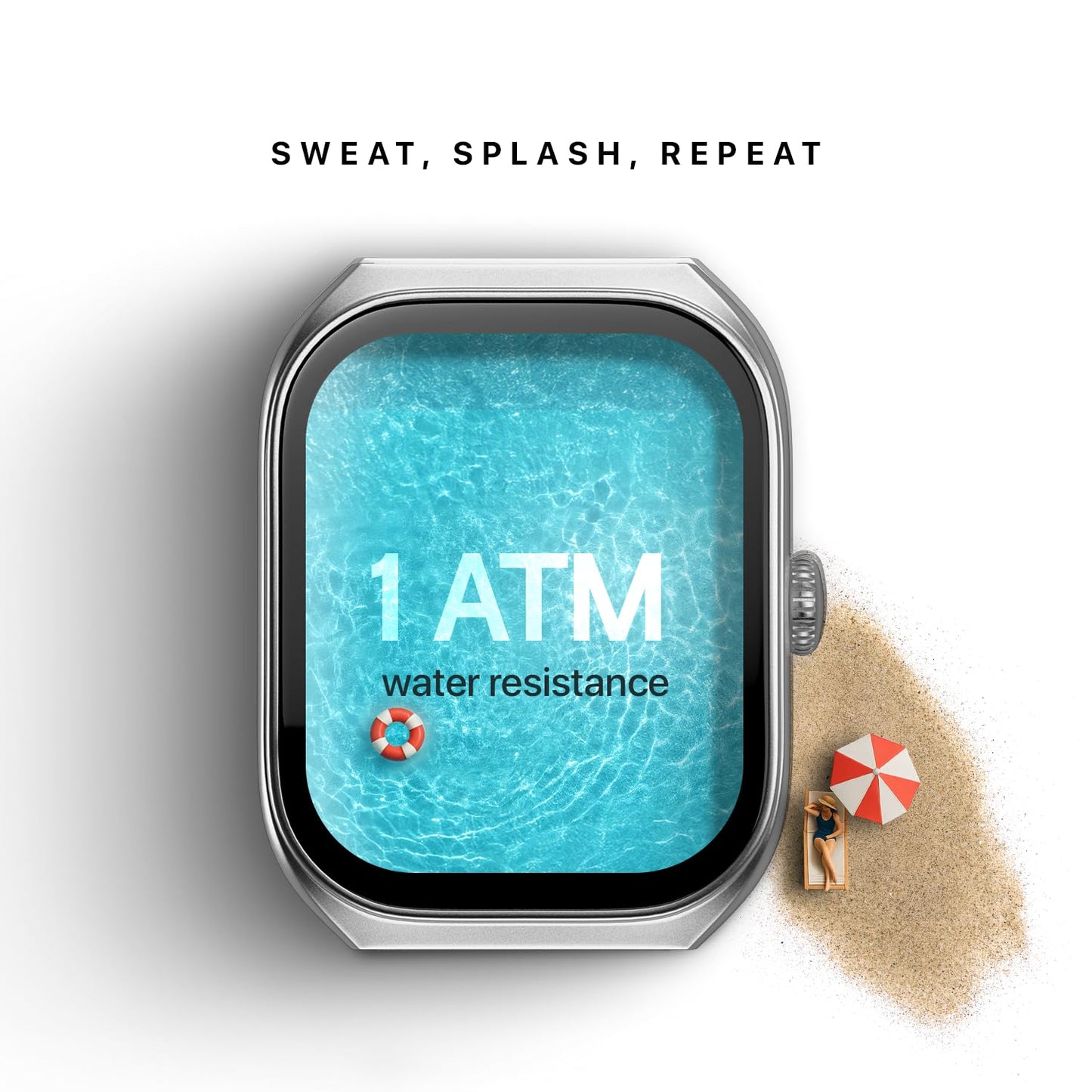 Noise Icon Arc 2.01" Immersive Curved Display Smartwatch, 10-Day Battery, 1ATM Water Resistant, Functional Crown, 100+ Sports Modes, Health Suite™, Voice Assistant, Built-in Games (Space Blue)