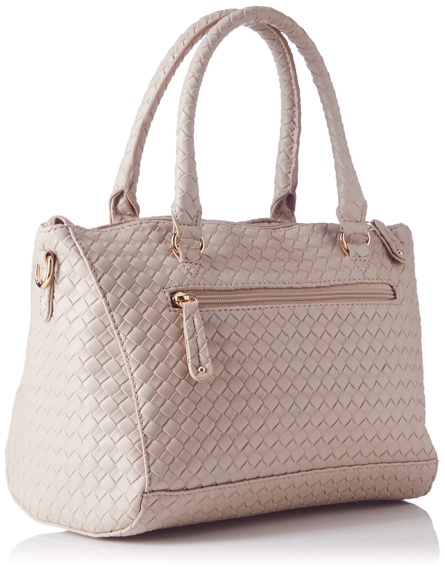 Caprese Eleana Satchel Bag, Large | Stylish Shoulder Bag for Women with Adjustable & Detachable Sling Strap | Secure Zip Closure | Perfect for Office & Daily Essentials (Beige)