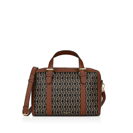 Accessorize London Women's Colorblock Dorota Monogram Satchel Bag| Satchel Bag for Work | Ladies purse | Stylish Shoulder Bag | Gift For Women