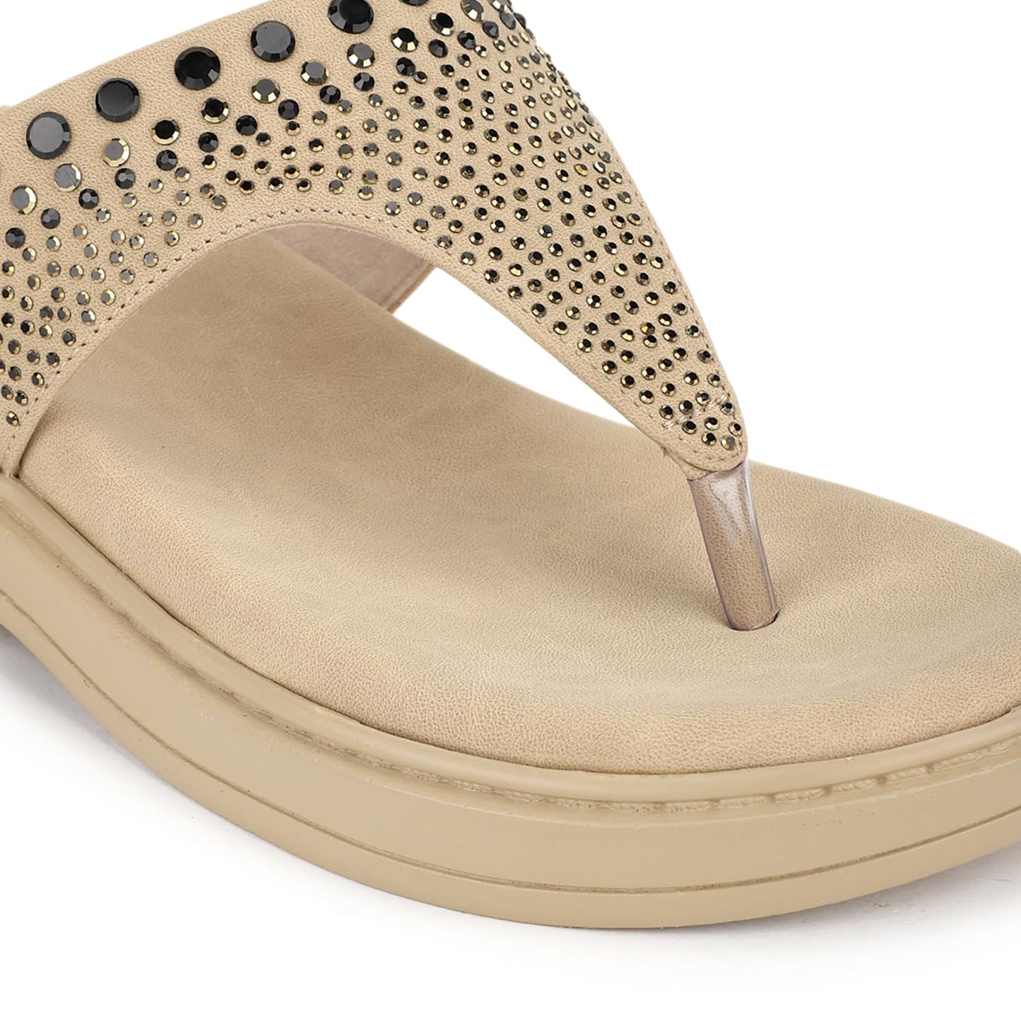 Marc Loire Women's Smart Casual Embellished Wedge Heels Sandals (Beige, UK Footwear Size System, Adult, Women, Numeric, Medium, 8)
