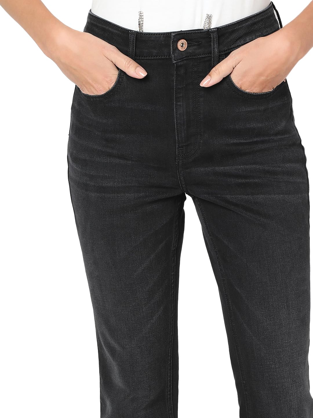 VERO MODA Women's Bootcut High-Rise Black Jeans