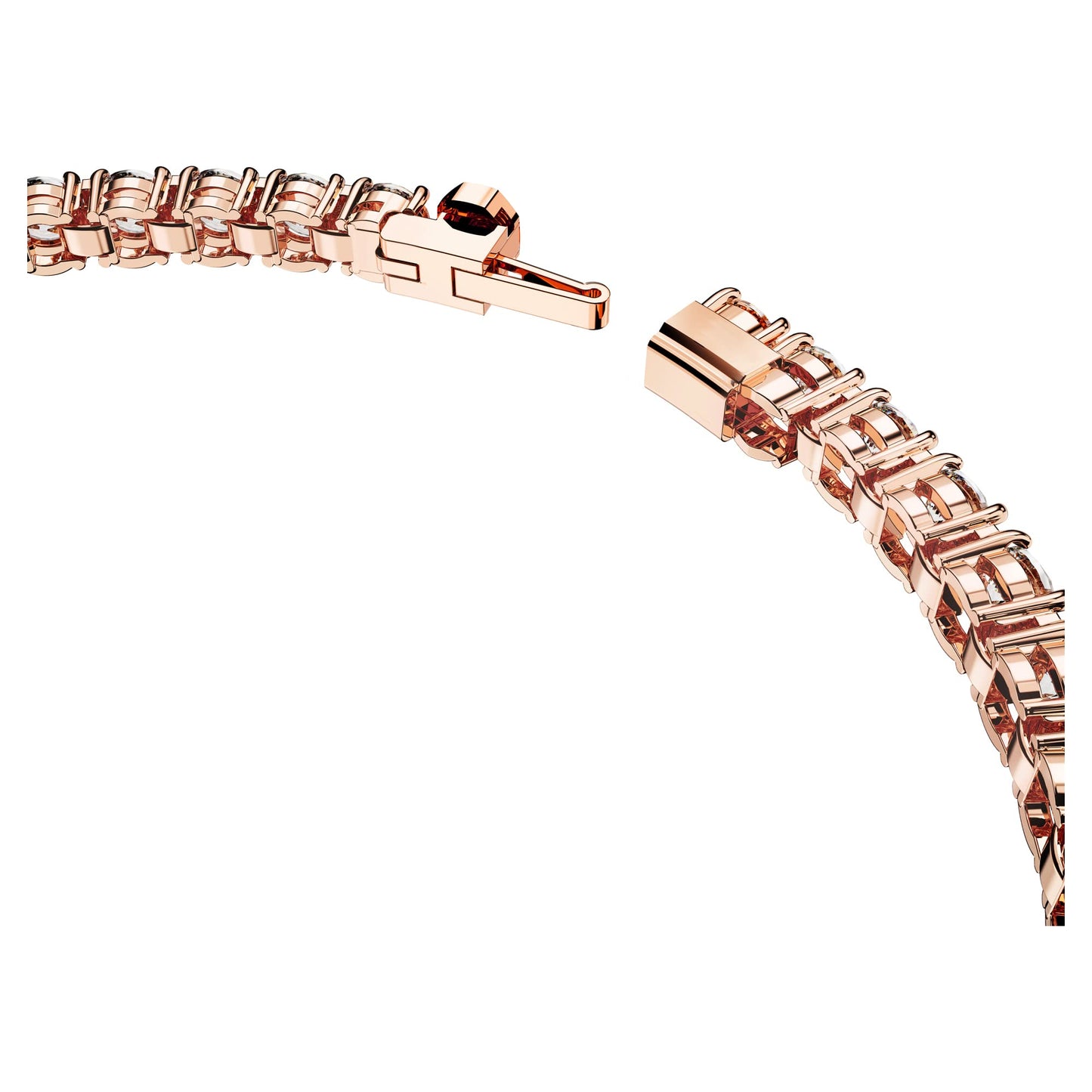 Swarovski Matrix Tennis bracelet, Round cut, White, Rose gold-tone plated