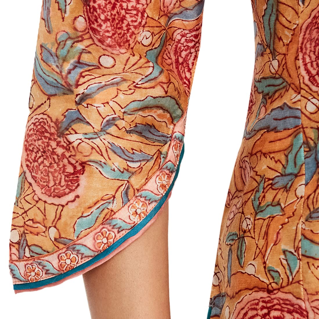 Fabindia Women Silk Printed Long Kurta Cotton_M Pink