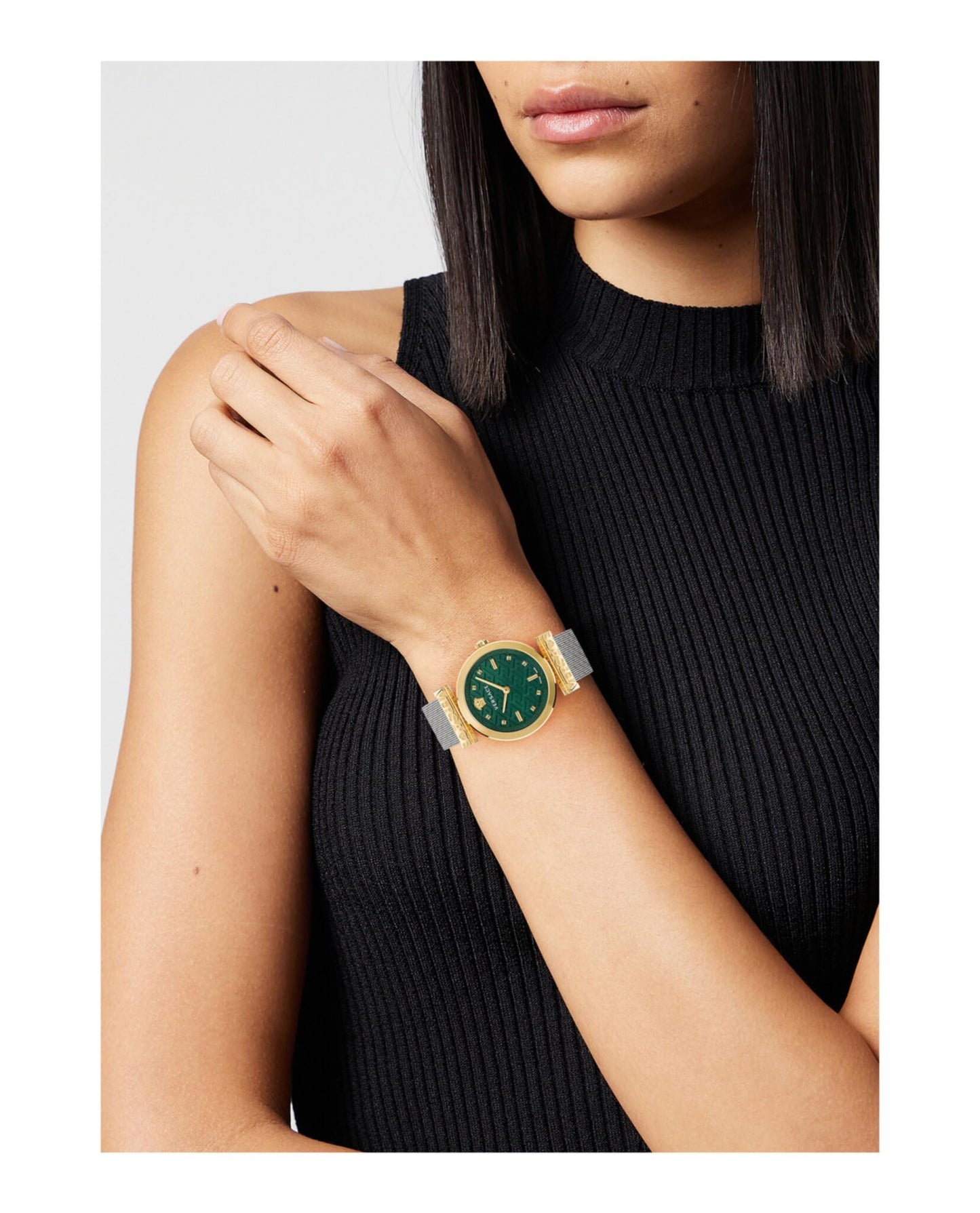 Versace Analog Green Dial Women's Watch-VE6J00623