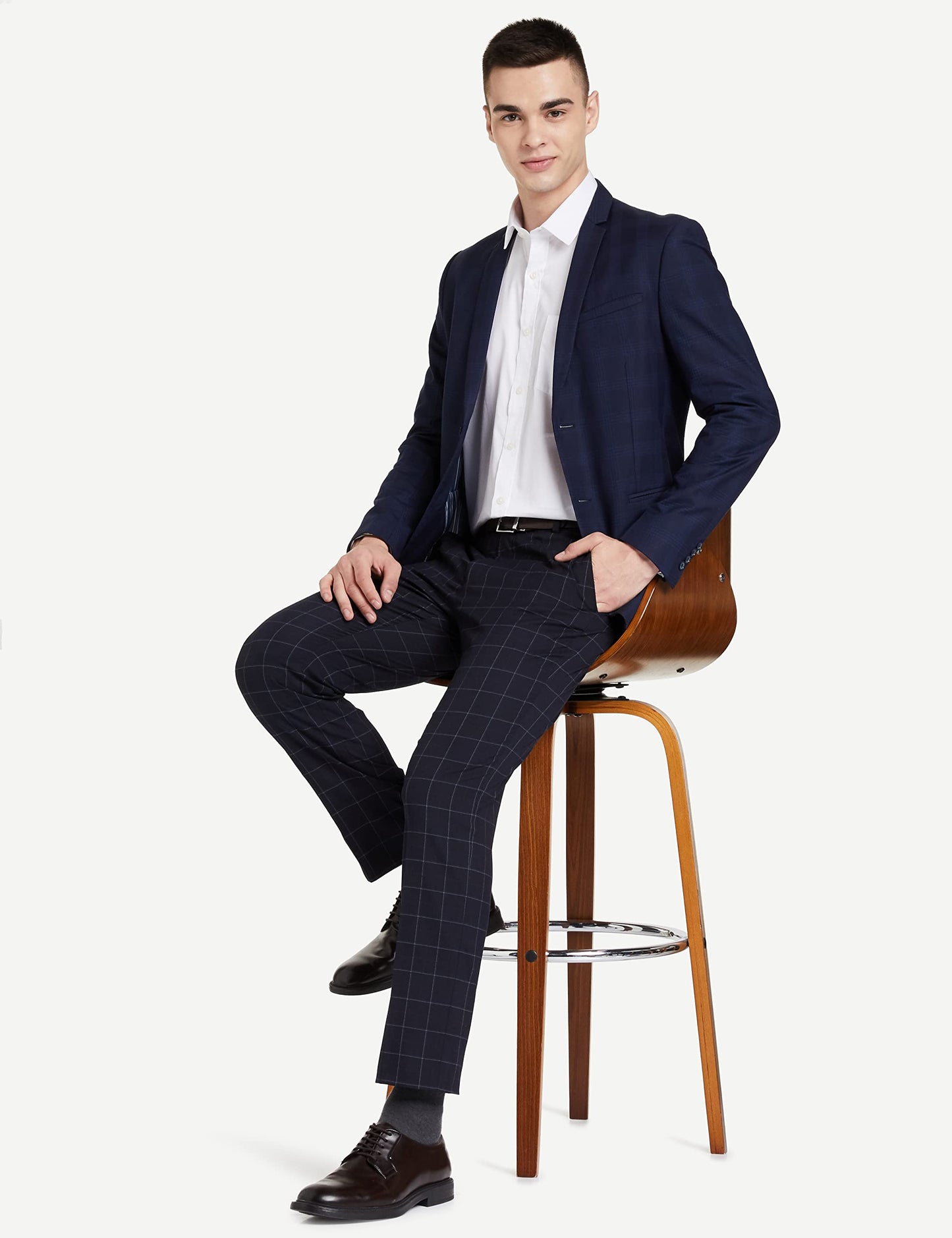 Amazon Brand - Symbol Men's Solid Cotton Formal Shirt | Plain | Full Sleeve - Regular Fit (Available In Plus Size, White_42)